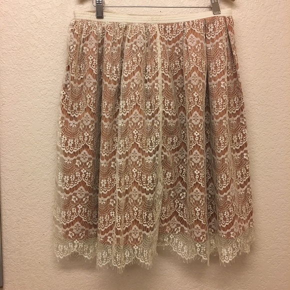 Sundance Dresses & Skirts - ✨Sundance Cream Eyelash Lace A-Line Pleated Skirt✨